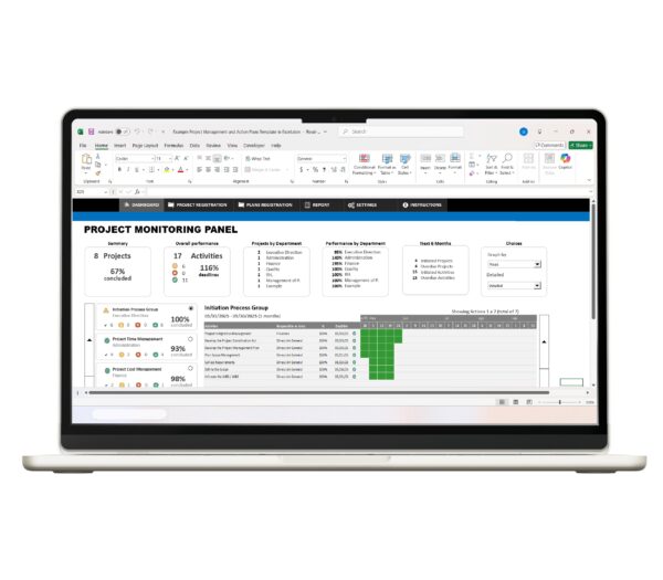 Excel-based project schedule template for teams