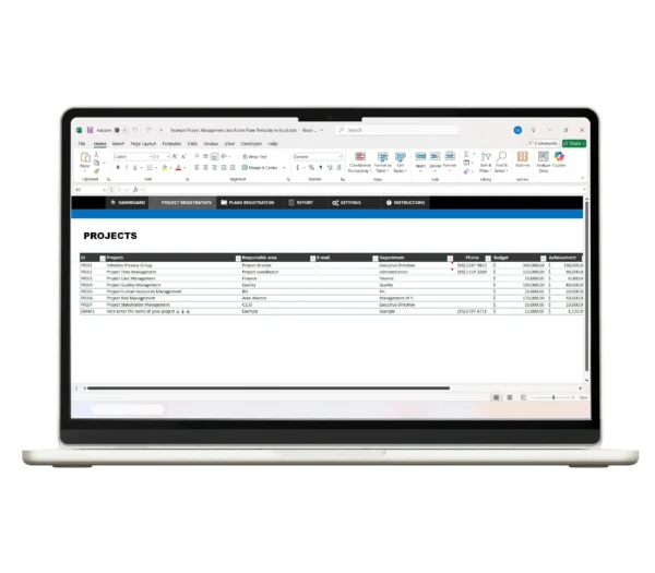 Project Excel Shell Layout Project Management Excel Spreadsheet