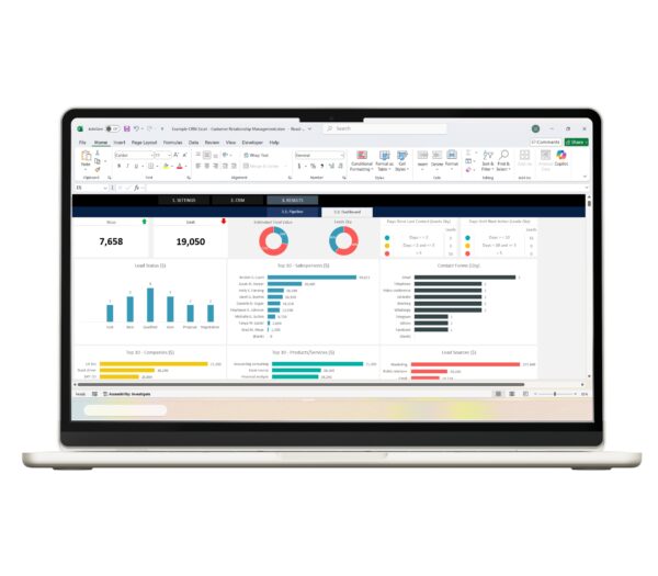 CRM Excel Spreadsheet with Charts