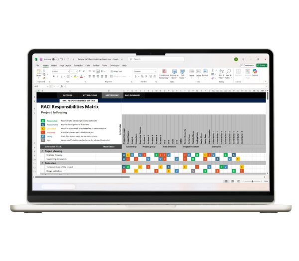 Project responsibility matrix using Excel RACI template