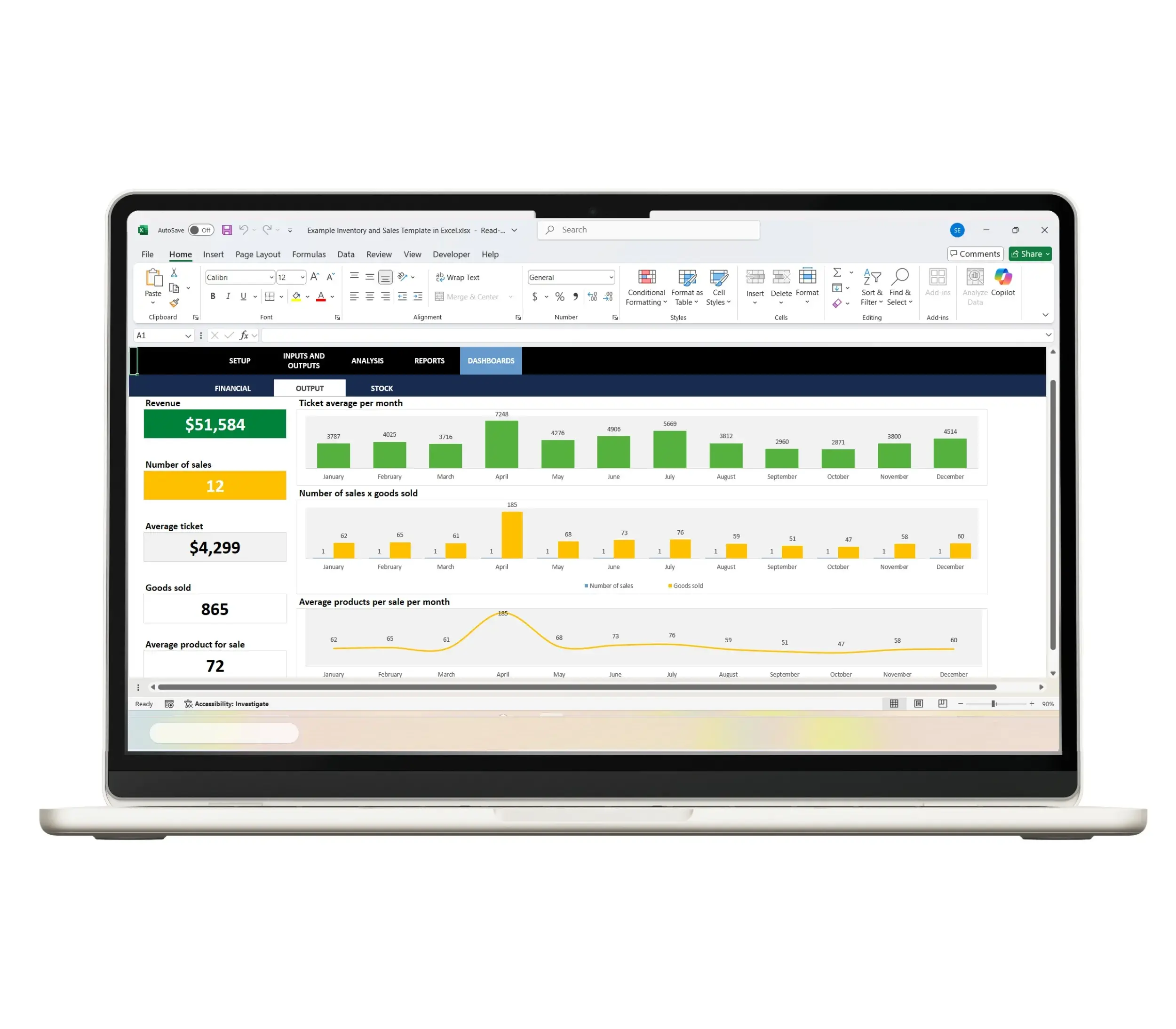 Excel inventory tracking template for warehouse management